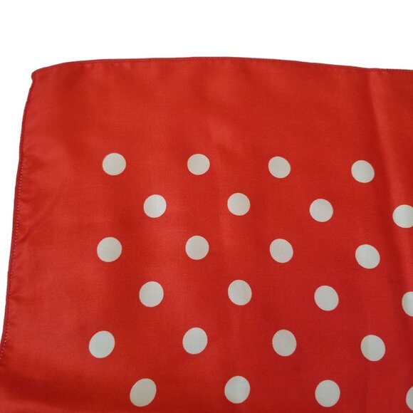 Vintage Scarf Red Polka Dot Square Polyester Cosplay Rockabilly Retro Housewife - Picture 6 of 9